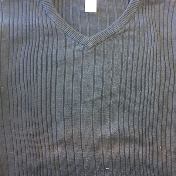 Calvin Klein CK Ribbed Men Sweater V-Neck Navy Large 100% Cotton Brown - Picture 10 of 10